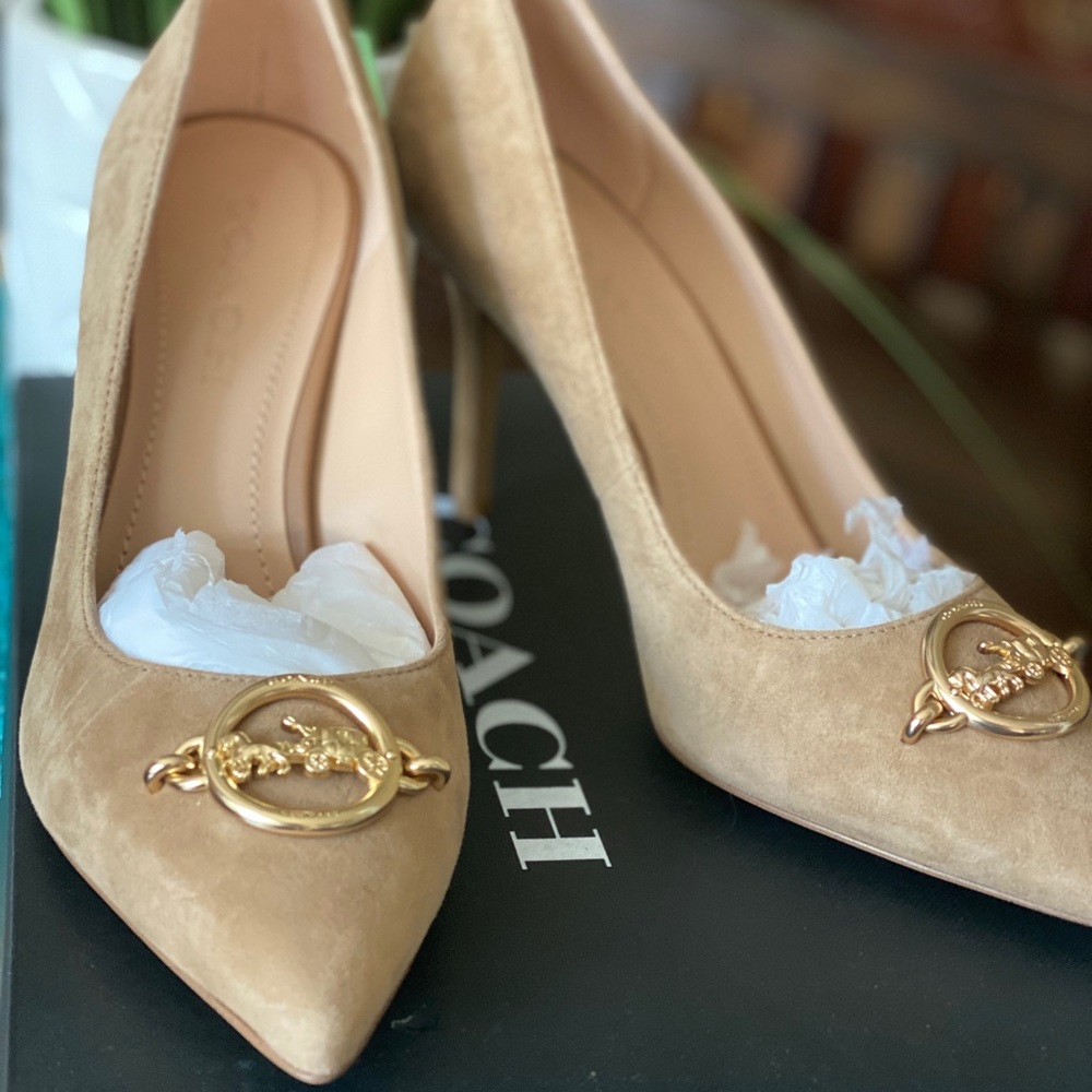 COACH size 7 Audrey 90 Suede Pump